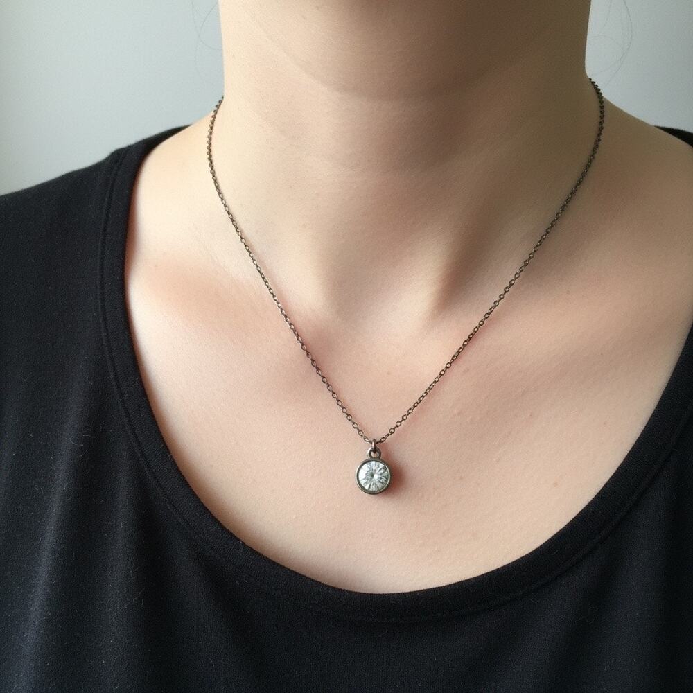 Crystal Solitaire Pendant Necklace